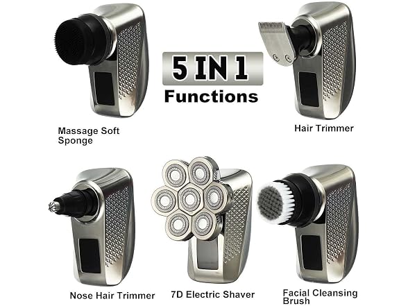 Mecuricy 5-in-1 Rechargeable Shaver