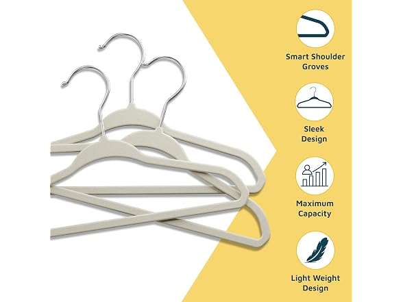Ivory Velvet Kids Hangers 30 Pack