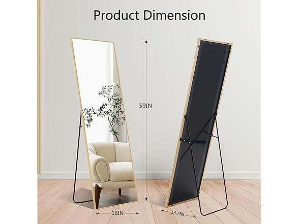 Simple Deluxe Aluminum Frame Large Mirror