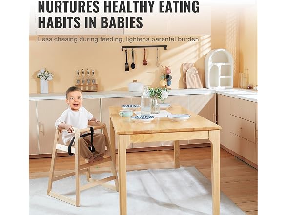 VEVOR Wooden High Chair for Babies &