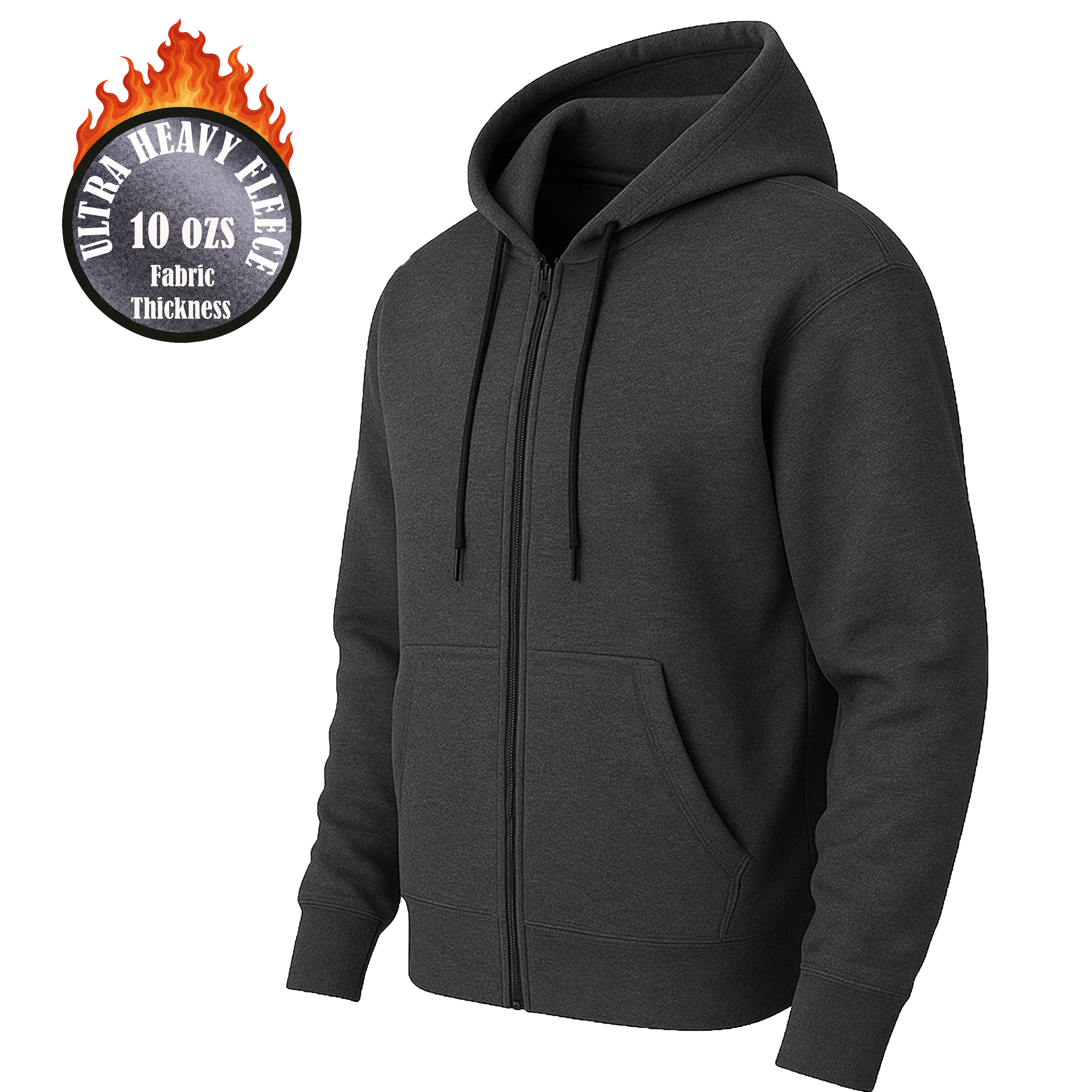 Mens Heavyweight Fleece-Lined Full Zip Hoodie - Gallery 18