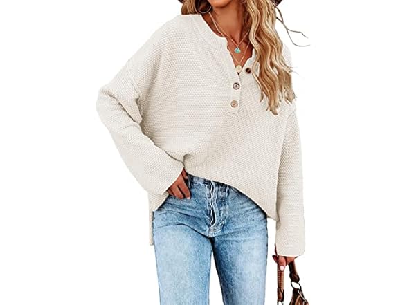 Women’s Oversized V Neck Knit Sweater