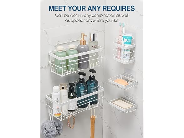 Cobbe Adhesive Shower Caddy 5-Pack