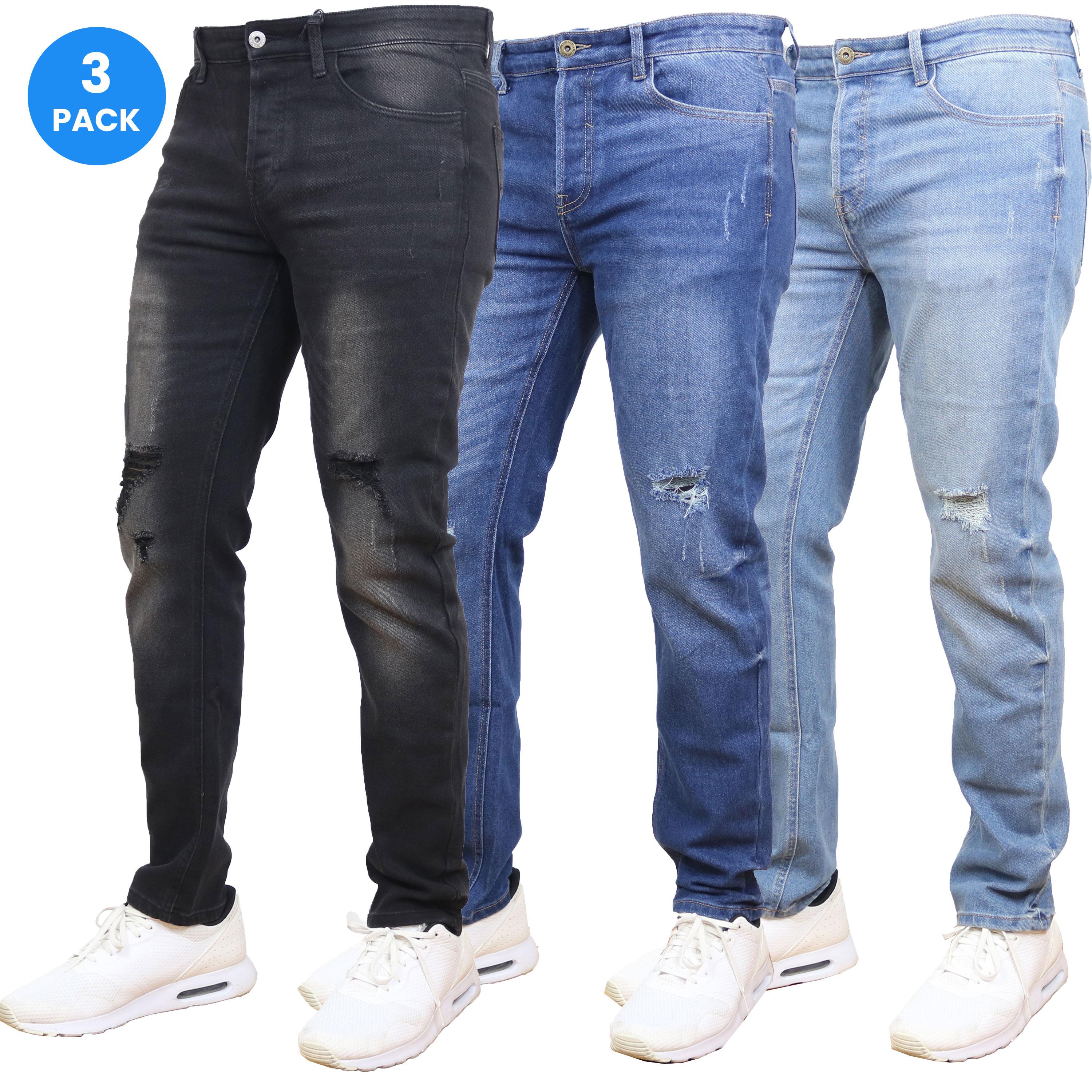 Men's Stretch Ripped Denim Jeans (30-42) - Gallery 33
