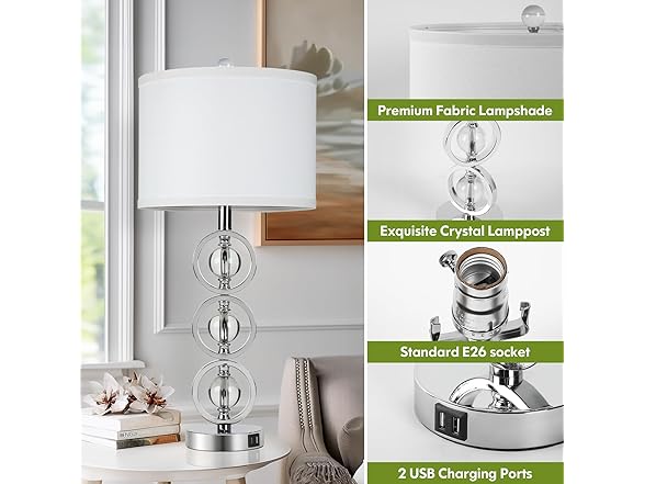 VerRon Set of 2 Modern Table Lamps - Your Choice