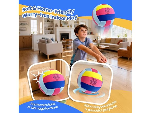 UBeesize Soft Indoor Volleyball with Pump