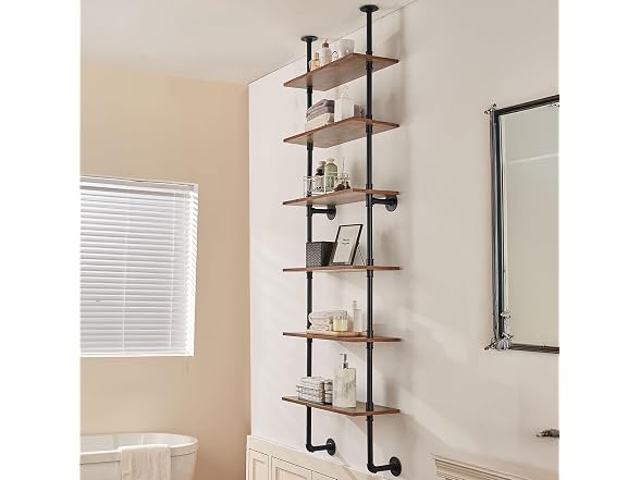 Industrial Pipe Shelf, 6 Tier 24x9.84in