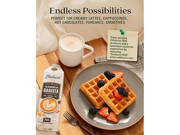 6PK Elmhurst 1925 Almond Milk Barista Edition- 32 oz.