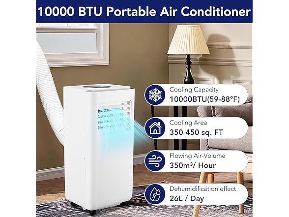 Hipicute 10000 BTU Portable Air Conditioner with Remote