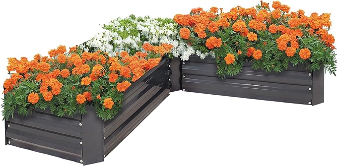 Sunnydaze L-Shaped Raised Garden Bed - Gallery 14