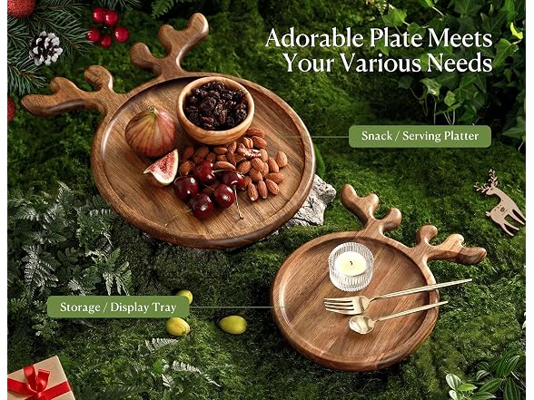DOFIRA Acacia Antler Serving Platter