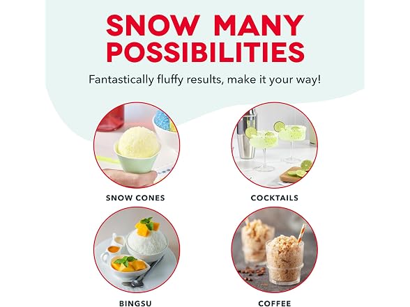 Dash Pro Shaved Ice Machine, Adjustable Blade, Cream