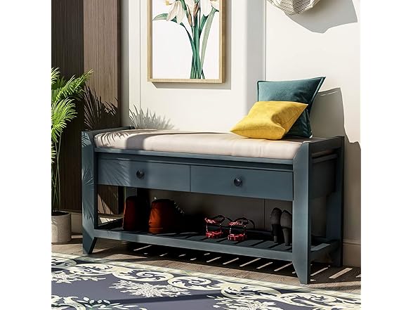 SPOFLYINN Shoe Bench, Entryway Storage Bench (Open Box)