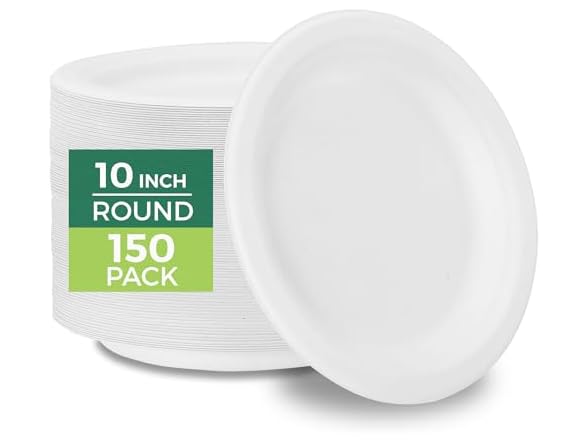 Freshware Paper Plates - Disposable 10" Plate