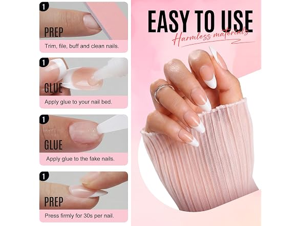 Press On Nails Short Almond Fake Nails