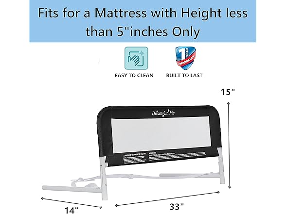Dream On Me Lightweight Mesh Bed Rail