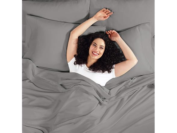 Empyrean 2-Pack King Fitted Sheets Charcoal