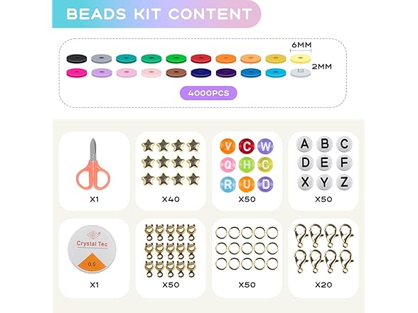 SUTOUG 4200+ PCS Beads for Threading