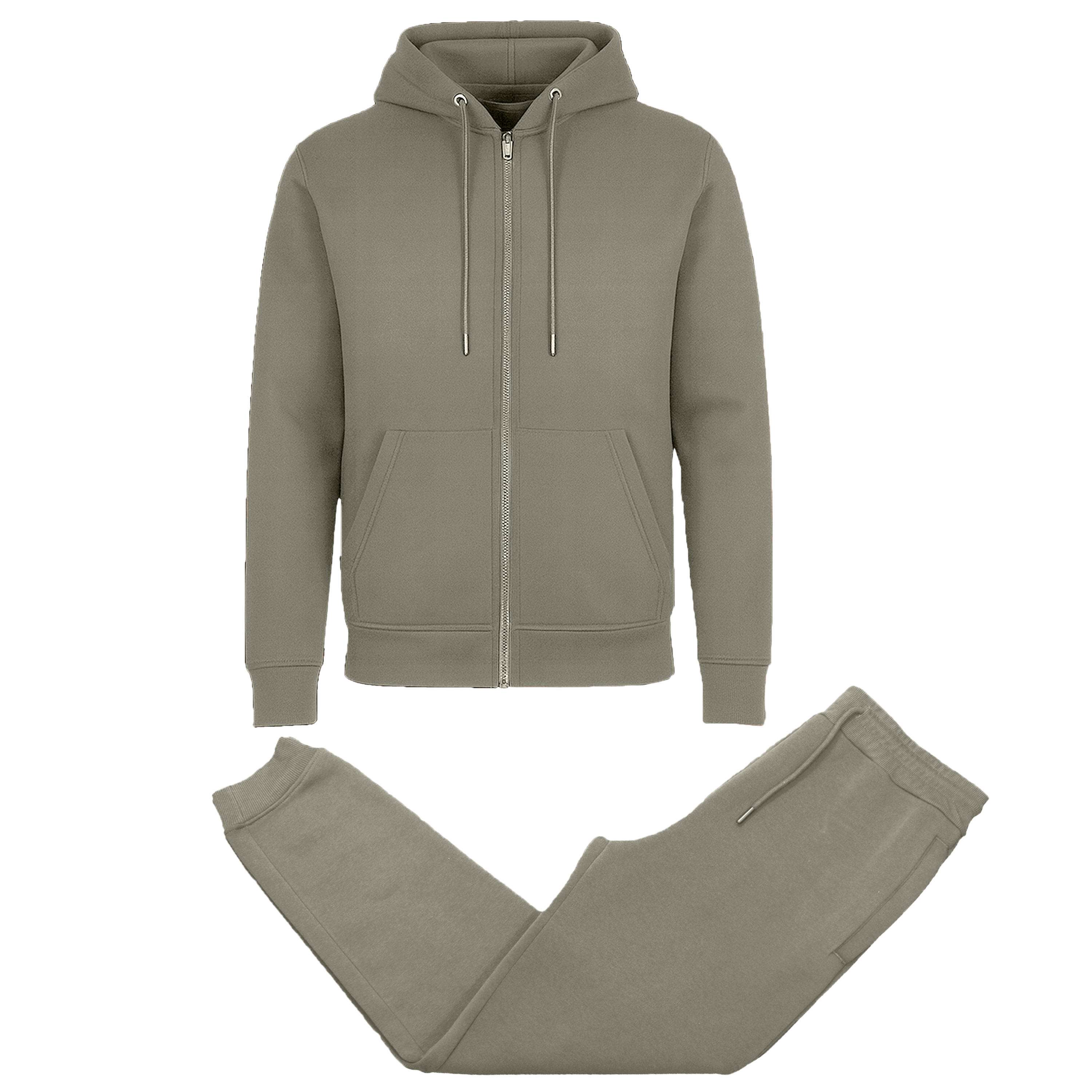 Mens Fleece-Lined Zip Hoodie & Jogger Set - Gallery 27