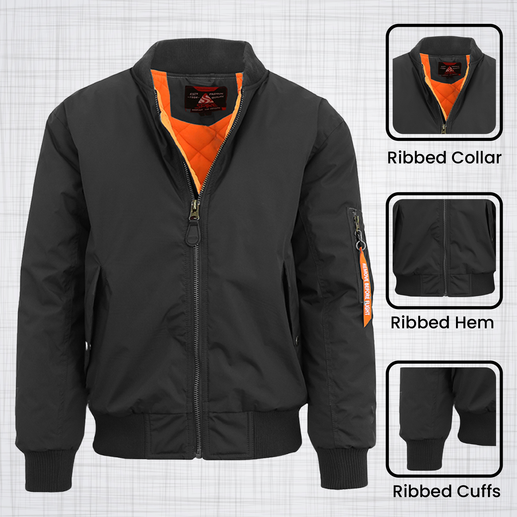 Mens Heavyweight Flight Bomber Jacket - Gallery 21