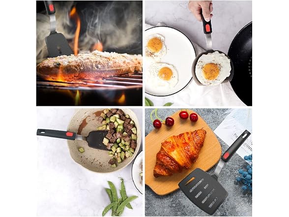 Wiztoynia Silicone Spatula Turners, 4pc