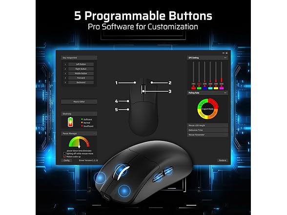 LTC  Ultralight Wireless Gaming Mouse with RGB Dock