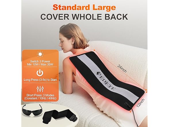 Large Red Light Therapy Pad 24" x 12"