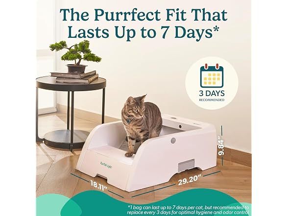 PetCove PurrTek Light Open Top Litter Box Self Cleaning