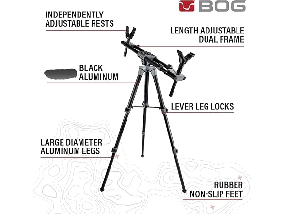 BOG FieldPod Dual-Frame Hunting Tripod, Adjustable Shooting Rest