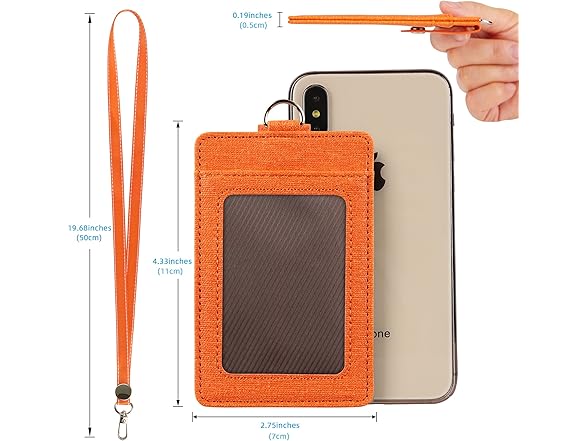 Faux Leather Vertical Badge Holder