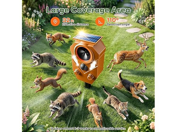 Soxayu Solar Ultrasonic Animal Repellent