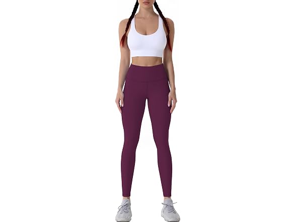 Sunzel Womens Leggings 28in M Black Cherry