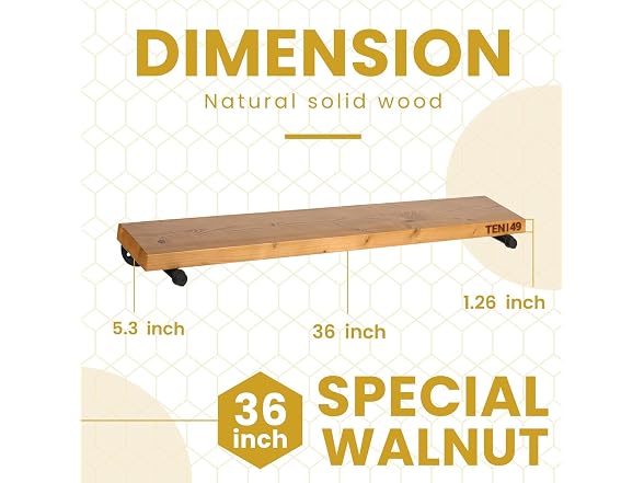 TEN49 Wood Shelves 36in Walnut 2-Pack