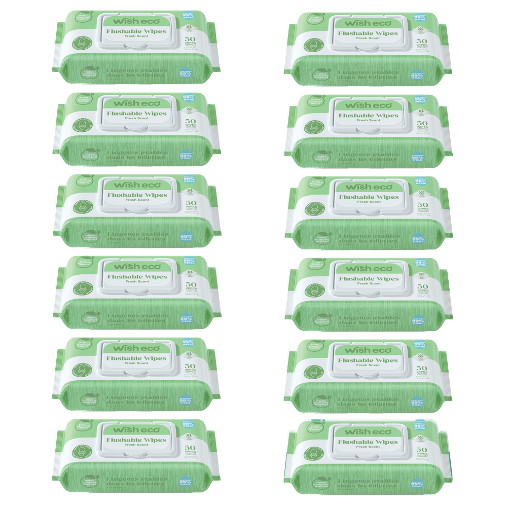 600ct Eco Friendly Flushable Wipes - Gallery 10