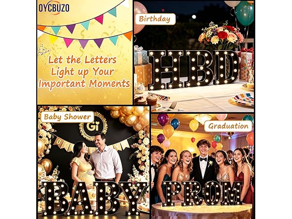 Light Up Black Alphabet Marquee Letters  - Gallery 3