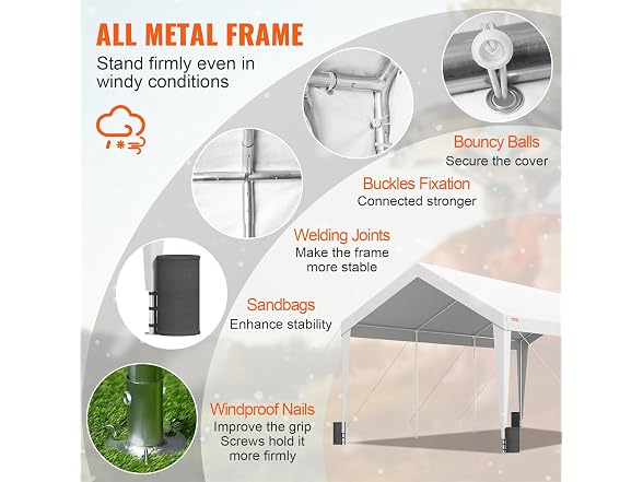 Carport, 10x20 ft Heavy Duty Car Canopy Garage