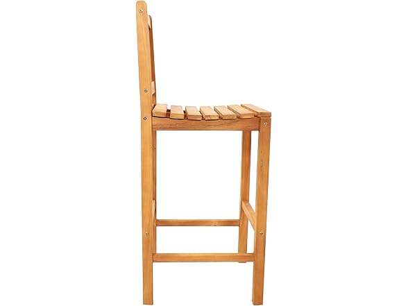 Sunnydaze Solid Teak Wood Outdoor Bar Chair