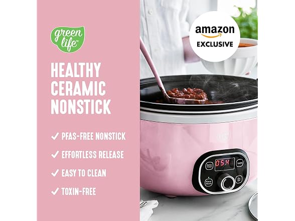 GreenLife 8QT Ceramic Nonstick Slow Cooker