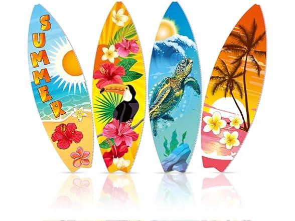 4 PC Surfboard Beach Party Decorations