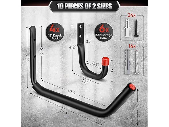 Nacial 10 Pack Garage Hooks