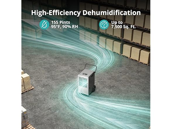 Kesnos 155 Pints Commercial Dehumidifier with Pump