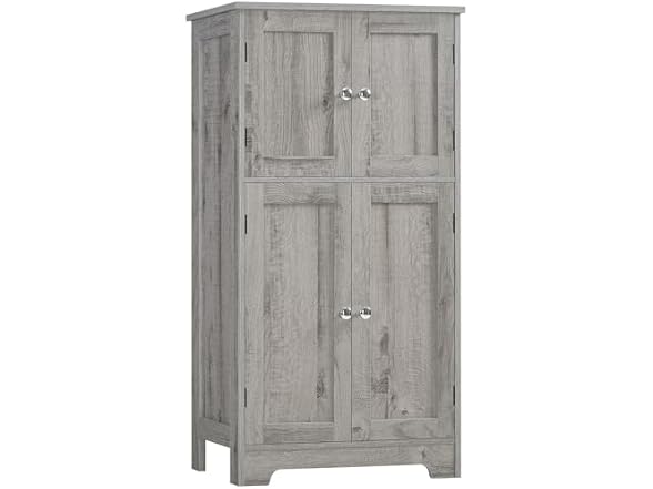 Grey, 2 Adjustable Shelves & 4 Doors, 11.8" x 23.6" x 42.7"