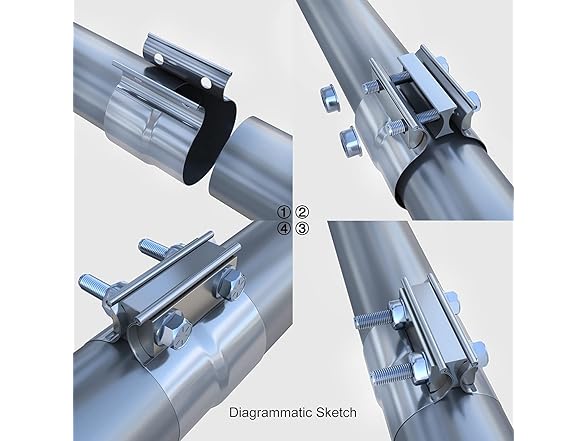 ROADFORMER 3.5 inch Exhaust Clamp 4pk