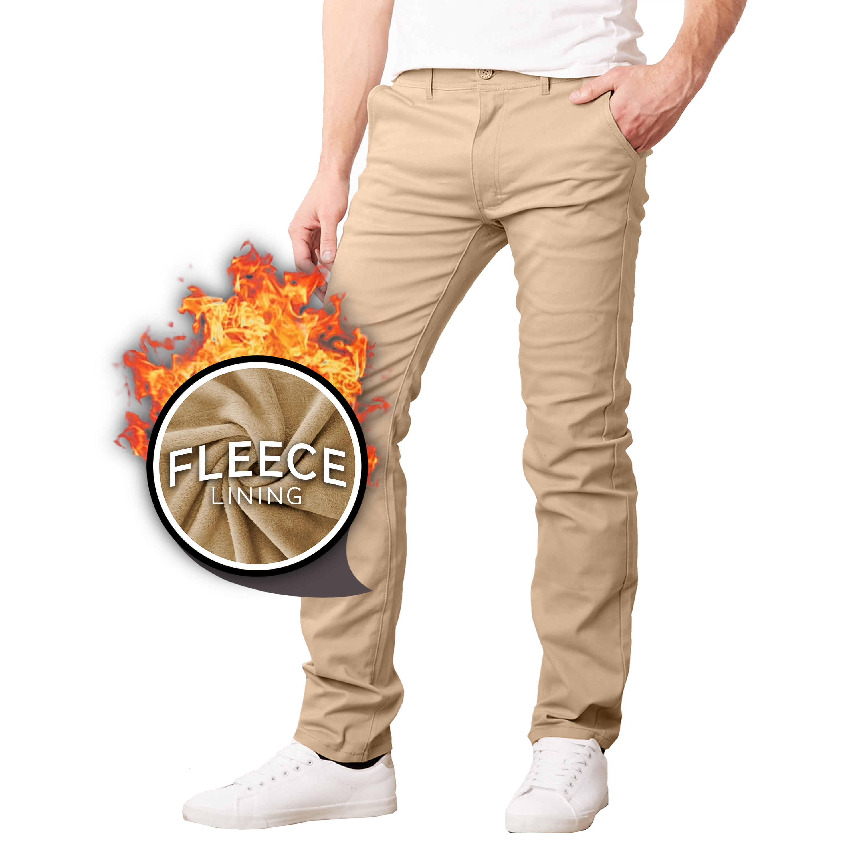 Men's Fleece-Lined Chinos (2 or 3 Pack) - Gallery 10