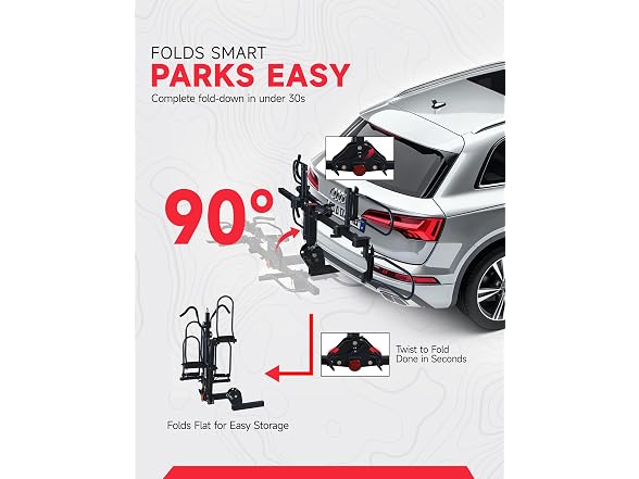 Young 200lb 2-Bike Hitch Rack Easy Fold