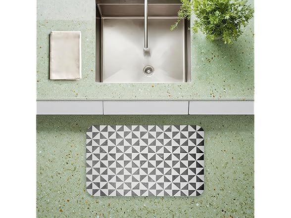 Mediterranean Squares Geometric Anti-Fatigue Floor Mat