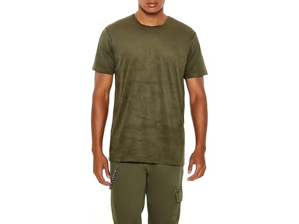Forever 21 (L) Velour Curved-Hem Tee