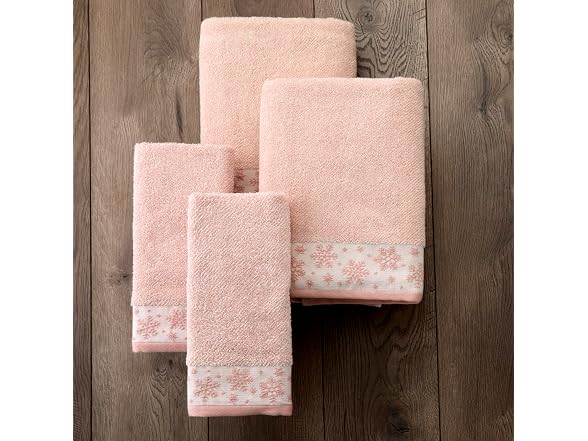 Winter Heather Snowflake 100% Cotton Premium 4-Pc Towel Set