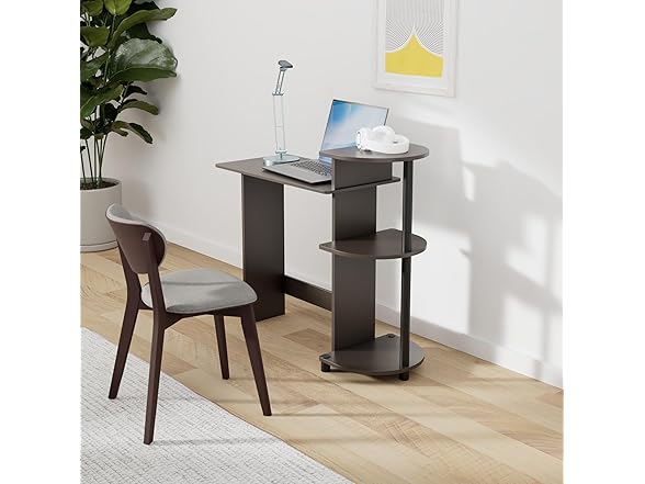 Furinno Compact Computer Desk with Shelves