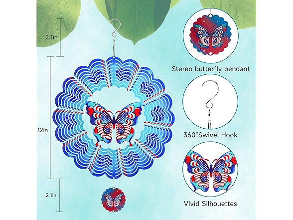 INCROYDAY Butterfly Wind Spinners